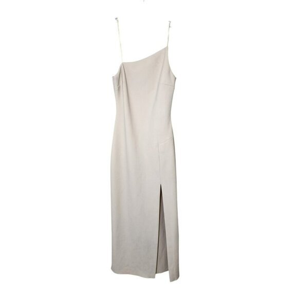 Bec + Bridge Size 8 Dominique Asym Dress Vanilla Bean Midi Slit NWT Excellent - Picture 2 of 8